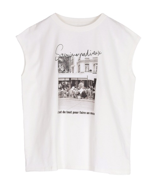 titivate(ティティベイト)の「フレンチスリーブピグメントフォトプリントTシャツ(Tシャツ/カットソー・レディース・ブラック系その他/オフホワイト・M/L)」の19枚目の写真