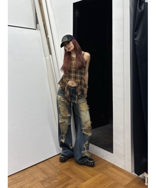 LAGUA GEM(ラグアジェム)の「NUMBER STITCH キャップ(キャップ・レディース・ブラック/ブラウン/レッド/ネイビー・FREE)」の14枚目の写真