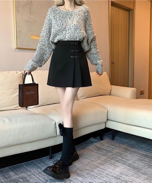 INASTUDIOS(イーナストゥディオス)の「トリプルベルトデザイン ミニスカート(スカート・レディース・ブラウン/ブラック・SMALL/MEDIUM/LARGE/X-LARGE)」の11枚目の写真