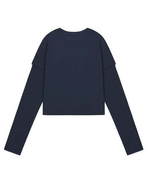 muahmuah（ムーアムーア）の「A'GEM/9 × .kom 『『muah muah/ムーアムーア』LAYERED LONG SLEEVE T-SHIRT/レイヤードロングスリーブTEE（Tシャツ/カットソー・レディース・ネイビー/カーキ/アイボリー/ブラック・FREE）」の8枚目の写真