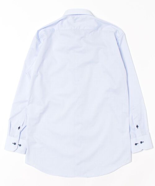 m.f.editorial（エムエフエディトリアル）の「【形態安定 吸水速乾】m.f.エディトリアル メンズ レギュラーカラー ビジネスドレス 長袖シャツ（シャツ/ブラウス・メンズ・サックスブルー・首回り41cm-裄丈86cm/首回り37cm-裄丈80cm/首回り39cm-裄丈80cm/首回り39cm-裄丈84cm/首回り41cm-裄丈82cm/首回り43cm-裄丈82cm/首回り43cm-裄丈86cm）」の3枚目の写真