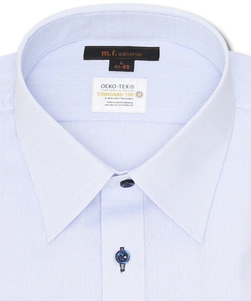 m.f.editorial（エムエフエディトリアル）の「【形態安定 吸水速乾】m.f.エディトリアル メンズ レギュラーカラー ビジネスドレス 長袖シャツ（シャツ/ブラウス・メンズ・サックスブルー・首回り41cm-裄丈86cm/首回り37cm-裄丈80cm/首回り39cm-裄丈80cm/首回り39cm-裄丈84cm/首回り41cm-裄丈82cm/首回り43cm-裄丈82cm/首回り43cm-裄丈86cm）」の8枚目の写真
