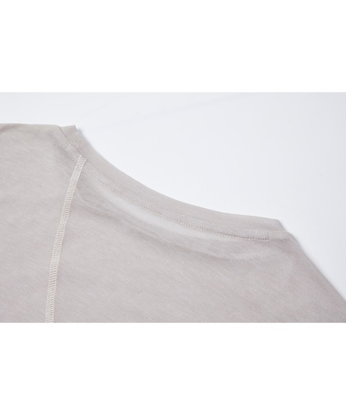 tageechita(タジチタ)の「【tageechita】アシンメトリーデザイン シアー ロングスリーブ トップス(Tシャツ/カットソー・レディース・グレイッシュベージュ/ライトブルーグレー・S/M/L)」の7枚目の写真