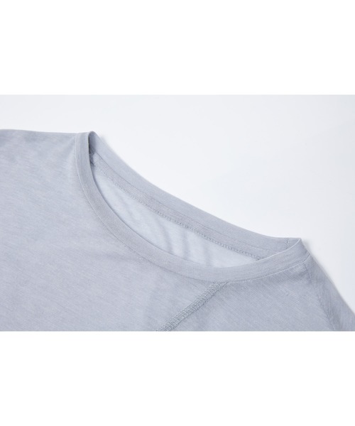 tageechita(タジチタ)の「【tageechita】アシンメトリーデザイン シアー ロングスリーブ トップス(Tシャツ/カットソー・レディース・グレイッシュベージュ/ライトブルーグレー・S/M/L)」の9枚目の写真