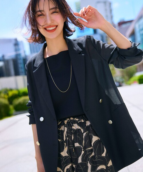 any SiS 極美品✨【吸水速乾・洗える】シアーメッシュ ジャケット any SiS｜【吸水速乾・洗える】シアーメッシュ ジャケット