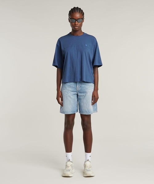 送料込★G-Star★Horizontal Seam Loose 半袖Tシャツ セール】HORIZONTAL SEAM LOOSE TOP/オーバーサイズシーム