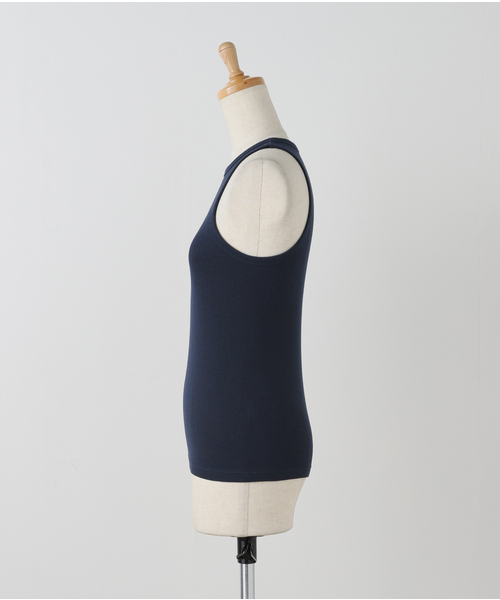 babaco バックオープンとリボンデザイン シルクリブタンクトップ babaco バックオープンとリボンデザイン シルクリブタンクトップ