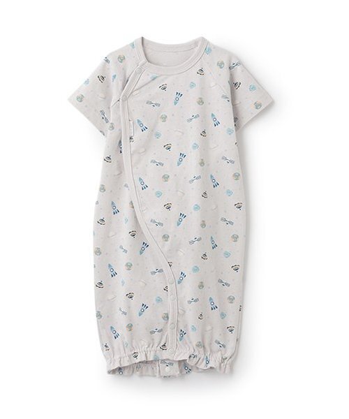 petit main（プティマイン）の「【GOODPRICE】半袖2WAYオール（ロンパース・キッズ・ライトグレー/ブラック/オフホワイト/サックスブルー/アイボリー/ライトピンク・50-70cm）」の4枚目の写真