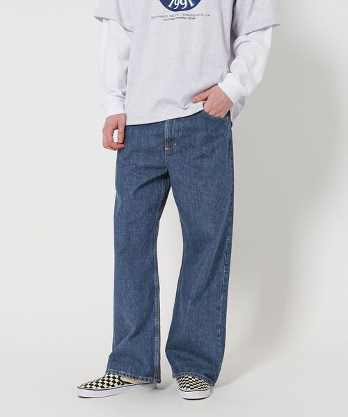 YARDSALE ダークブルーデニムパンツ 100%コットン-43 210.jpg