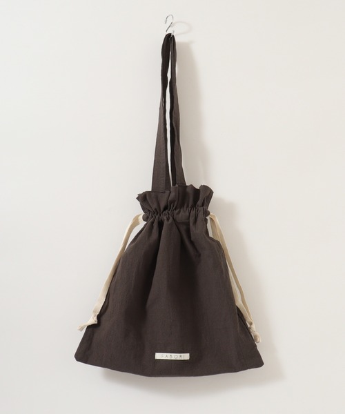 FUNALIVE（ファンアライブ）の「FABORI クリンクル　キンチャクバッグL（エコバッグ/サブバッグ・レディース・スモークピンク/ネイビー/ベージュ/イエロー/グレー・FREE）」の10枚目の写真