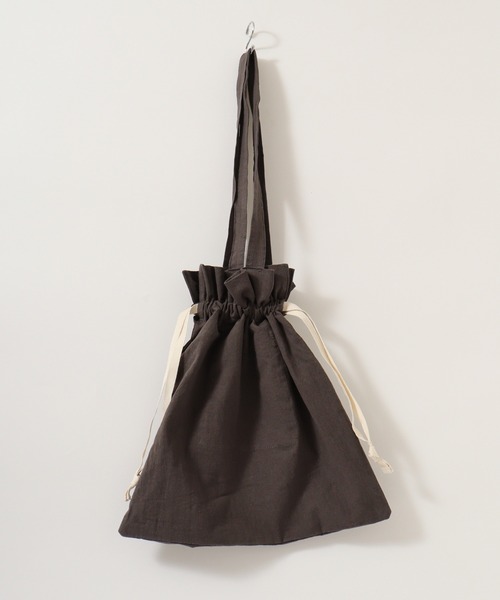 FUNALIVE（ファンアライブ）の「FABORI クリンクル　キンチャクバッグL（エコバッグ/サブバッグ・レディース・スモークピンク/ネイビー/ベージュ/イエロー/グレー・FREE）」の11枚目の写真