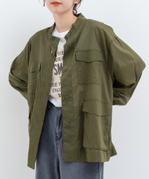 【refinedworks】ナチュラル な 透け感 の ある ミリタリー ジャケット