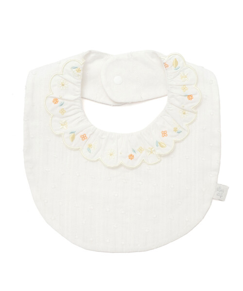 SLAP SLIP BABY（スラップスリップベビー）の「レモン花ちょうちょう刺しゅうスカラップフリル襟付きスタイベビー（スタイ/よだれかけ・キッズ・ピンク/ホワイト・FREE）」の12枚目の写真