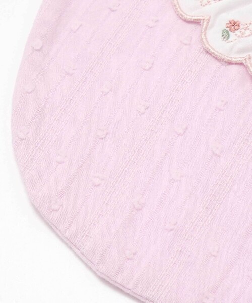 SLAP SLIP BABY（スラップスリップベビー）の「レモン花ちょうちょう刺しゅうスカラップフリル襟付きスタイベビー（スタイ/よだれかけ・キッズ・ピンク/ホワイト・FREE）」の5枚目の写真