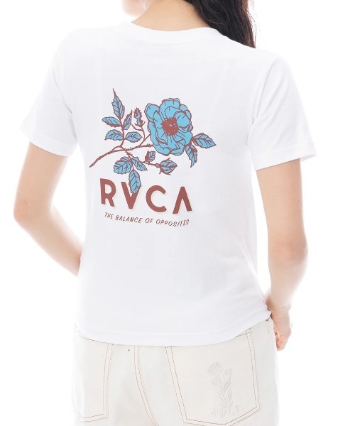 RVCA（ルーカ）の「RVCA レディース FLOWER RVCA BABY TEE Tシャツ 【2025年春夏モデル】/ルーカバックプリント半袖Tシャツ（Tシャツ/カットソー・レディース・ブラック/ホワイト/ピンク系その他・LARGE/MEDIUM/SMALL）」の2枚目の写真