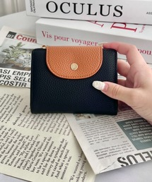 二つ折り財布 ハーフウォレット 牛革製 グラデーション染め ハンドメイド MALTA 牛革 ツートンカラー レザーベルト留め L字ファスナー 二
