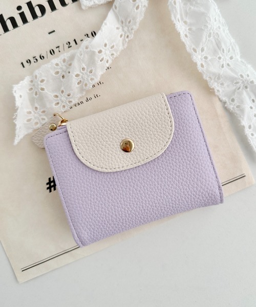 【SWASH（スウォッシュ）xear】二つ折り ウォレット 〈完売カラー〉 セール】二つ折りバイカラーミニウォレット（財布）｜SOLLON