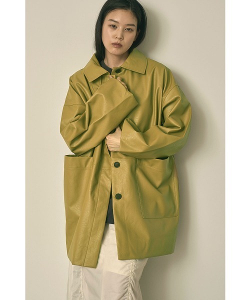 marjour（マージュール）の「FAKE LEATHER OVER JACKET（その他アウター・レディース・イエロー系その他/ブラック・MEDIUM）」の15枚目の写真