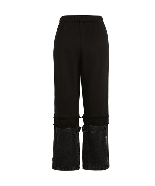 JNBY（ジェーエヌビーワイ）の「Spliced Straight-leg Jeans / スウェット×ジーンズ（デニムパンツ・レディース・ブラック・40/38/36）」の8枚目の写真