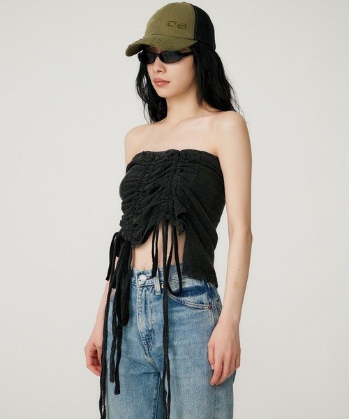 GATHER RIBBON TUBE TOP（チューブトップ）｜BEEDEN（ビーデン