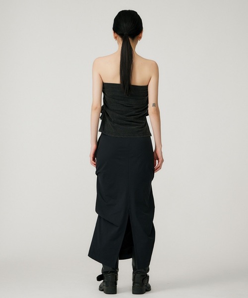 BEEDEN（ビーデン）の「GATHER RIBBON TUBE TOP（チューブトップ・レディース・ブラック/ブルー・FREE）」の4枚目の写真