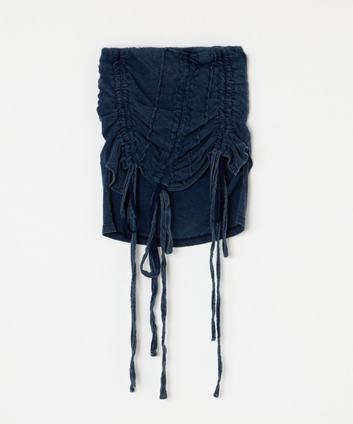 BEEDEN（ビーデン）の「GATHER RIBBON TUBE TOP（チューブトップ・レディース・ブラック/ブルー・FREE）」の9枚目の写真