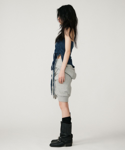 BEEDEN（ビーデン）の「GATHER RIBBON TUBE TOP（チューブトップ・レディース・ブラック/ブルー・FREE）」の12枚目の写真