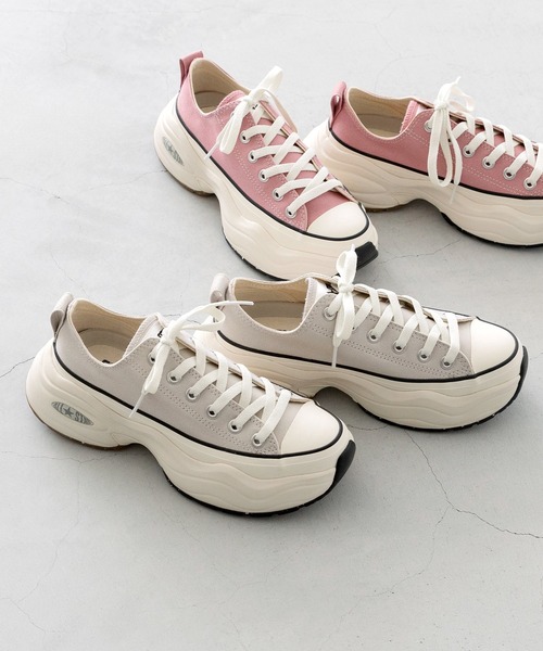 CONVERSE(コンバース)の「CONVERSE コンバース ALL STAR R オールスターアール リサイクル素材 厚底 スニーカー(スニーカー・レディース・グレー/ピンク・22.5cm/23.0cm/23.5cm/24.0cm/24.5cm/25.0cm/25.5cm/26.0cm)」の2枚目の写真