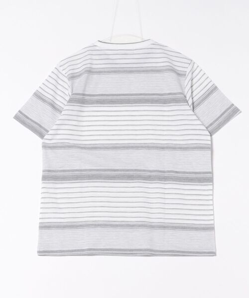 TAKA-Q（タカキュー）の「【ストレッチ】タカキュー ポップコーンボーダー クルーネック 半袖 Tシャツ（Tシャツ/カットソー・メンズ・ネイビー/グレー系その他2・MEDIUM/LARGE/X-LARGE）」の3枚目の写真