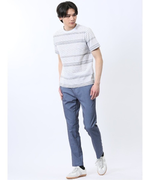 TAKA-Q（タカキュー）の「【ストレッチ】タカキュー ポップコーンボーダー クルーネック 半袖 Tシャツ（Tシャツ/カットソー・メンズ・ネイビー/グレー系その他2・MEDIUM/LARGE/X-LARGE）」の14枚目の写真