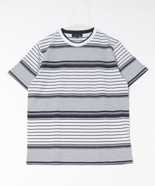 TAKA-Q（タカキュー）の「【ストレッチ】タカキュー ポップコーンボーダー クルーネック 半袖 Tシャツ（Tシャツ/カットソー・メンズ・ネイビー/グレー系その他2・MEDIUM/LARGE/X-LARGE）」の15枚目の写真