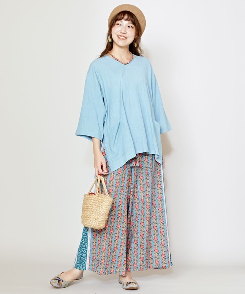 チャイハネ(チャイハネ)の「【チャイハネ】フレテミワイドパンツ(その他パンツ・レディース・グレー/ネイビー/イエロー/ターコイズブルー・FREE)」の6枚目の写真