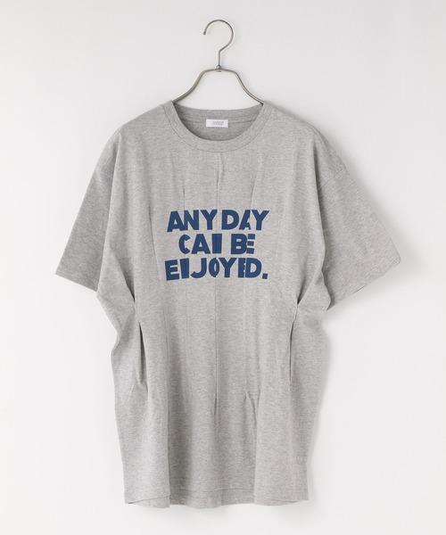 LOWRYS FARM（ローリーズファーム）の「リメイクタックロゴＴＥＥ　 326750（Tシャツ/カットソー・レディース・アイボリー/グレー/チャコールグレー・FREE）」の3枚目の写真