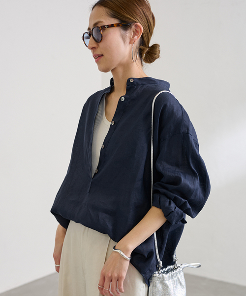 ≪追加≫フレンチリネンバンドカラー3（シャツ/ブラウス）｜FRAMeWORK