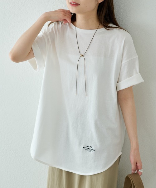 PUAL CE CIN（ピュアルセシン）の「両面シルケットリブ袖Tシャツ