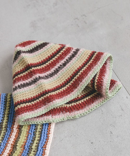 KBF（ケイビーエフ）の「マルチボーダーニットHAT（ニットキャップ/ビーニー・レディース・ブルー系その他/レッド系その他・ONE）」の8枚目の写真