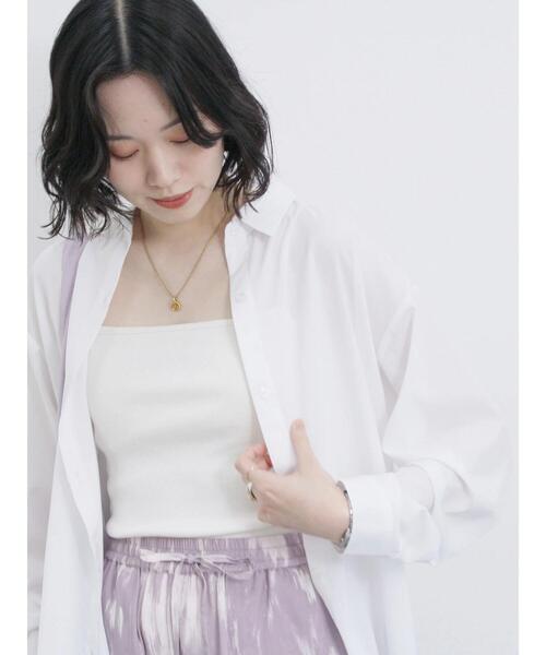 Samansa Mos2 blue（サマンサモスモスブルー）の「【接触冷感】マルチスタイルシャツ（シャツ/ブラウス・レディース・サックスブルー/ブラック/オフホワイト/ブルー/オレンジ/ミント/グリーン・M/L）」の2枚目の写真