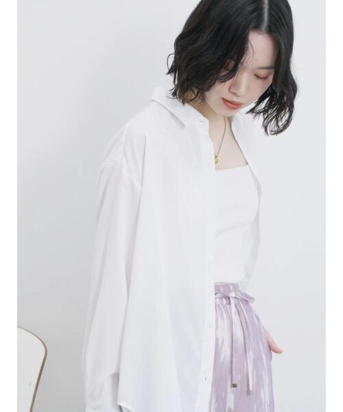 Samansa Mos2 blue（サマンサモスモスブルー）の「【接触冷感】マルチスタイルシャツ（シャツ/ブラウス・レディース・サックスブルー/ブラック/オフホワイト/ブルー/オレンジ/ミント/グリーン・M/L）」の8枚目の写真