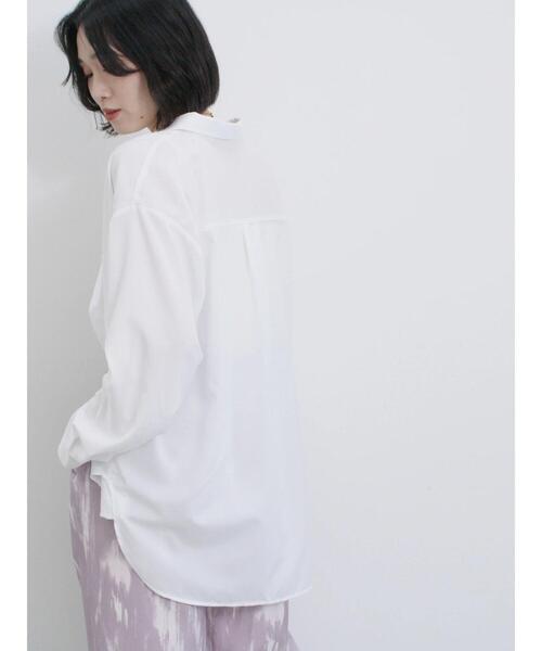 Samansa Mos2 blue（サマンサモスモスブルー）の「【接触冷感】マルチスタイルシャツ（シャツ/ブラウス・レディース・サックスブルー/ブラック/オフホワイト/ブルー/オレンジ/ミント/グリーン・M/L）」の10枚目の写真