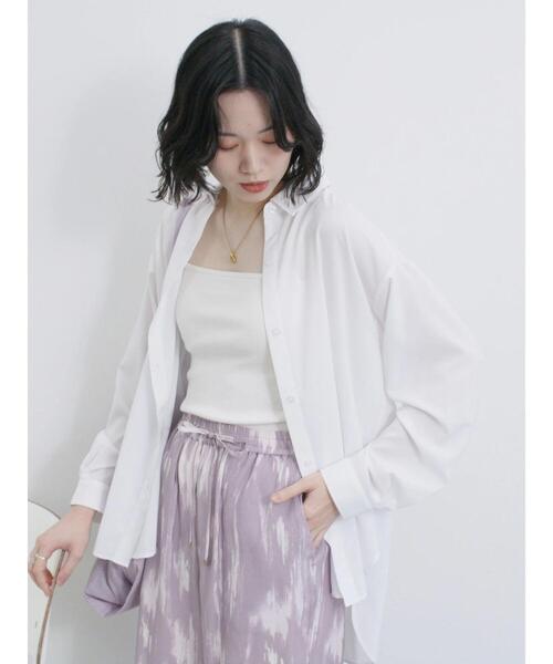 Samansa Mos2 blue（サマンサモスモスブルー）の「【接触冷感】マルチスタイルシャツ（シャツ/ブラウス・レディース・サックスブルー/ブラック/オフホワイト/ブルー/オレンジ/ミント/グリーン・M/L）」の11枚目の写真