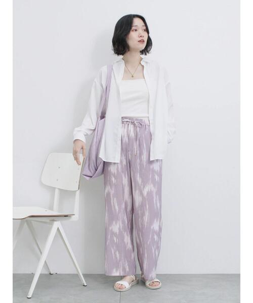 Samansa Mos2 blue（サマンサモスモスブルー）の「【接触冷感】マルチスタイルシャツ（シャツ/ブラウス・レディース・サックスブルー/ブラック/オフホワイト/ブルー/オレンジ/ミント/グリーン・M/L）」の12枚目の写真