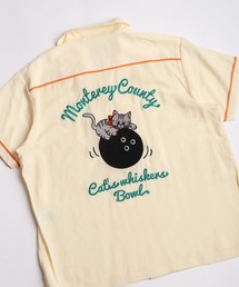HOUSTON 半袖 ボーリングシャツ 猫 × ボーリング レディース