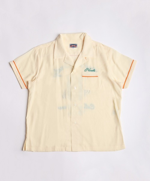 HOUSTON(ヒューストン)の「HOUSTON 半袖 ボーリングシャツ 猫 × ボーリング レディース(シャツ/ブラウス・レディース・バーガンディー/イエロー/アイボリー/ターコイズブルー/アイボリー系/オレンジ・0/1)」の7枚目の写真