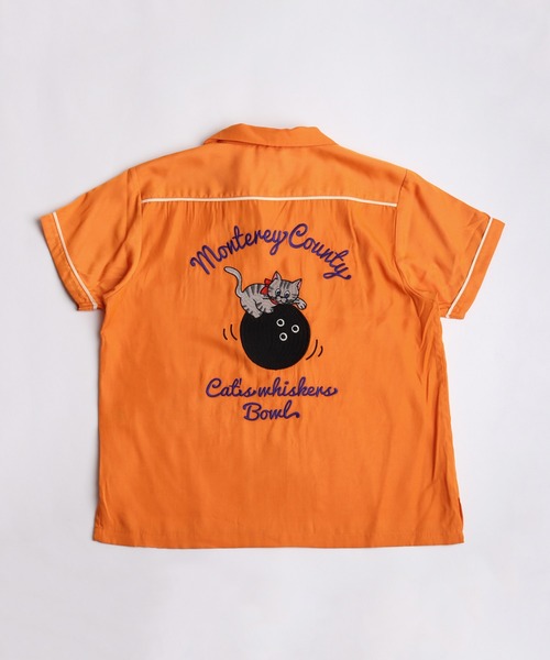 HOUSTON(ヒューストン)の「HOUSTON 半袖 ボーリングシャツ 猫 × ボーリング レディース(シャツ/ブラウス・レディース・バーガンディー/イエロー/アイボリー/ターコイズブルー/アイボリー系/オレンジ・0/1)」の16枚目の写真