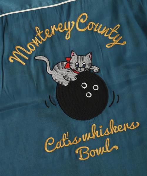HOUSTON(ヒューストン)の「HOUSTON 半袖 ボーリングシャツ 猫 × ボーリング レディース(シャツ/ブラウス・レディース・バーガンディー/イエロー/アイボリー/ターコイズブルー/アイボリー系/オレンジ・0/1)」の14枚目の写真