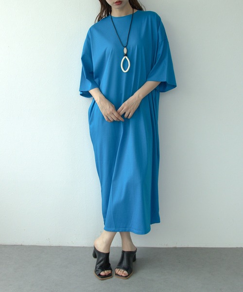 Cepica（セピカ）の「シルクケットスリットワンピース（ワンピース・レディース・ブルー/ブラック・FREE）」の2枚目の写真