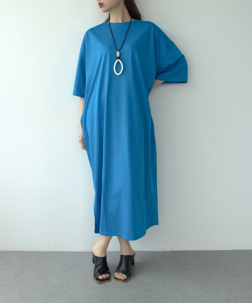 Cepica（セピカ）の「シルクケットスリットワンピース（ワンピース・レディース・ブルー/ブラック・FREE）」の5枚目の写真
