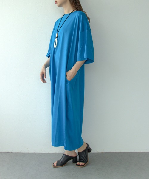 Cepica（セピカ）の「シルクケットスリットワンピース（ワンピース・レディース・ブルー/ブラック・FREE）」の6枚目の写真