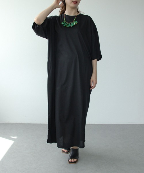 Cepica（セピカ）の「シルクケットスリットワンピース（ワンピース・レディース・ブルー/ブラック・FREE）」の9枚目の写真