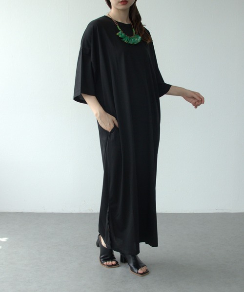 Cepica（セピカ）の「シルクケットスリットワンピース（ワンピース・レディース・ブルー/ブラック・FREE）」の10枚目の写真